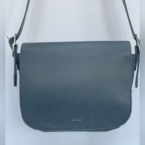 MATT & NAT Large Vegan Leather Crossbody/Shoulder Bag, Blue/Gray